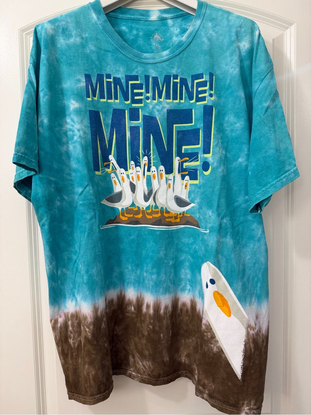 Disney Turquoise & Brown Tie-Dye Seagull 'MINE! MINE!' Graphic Tee
